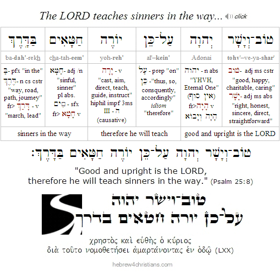 Psalm 25:8 Hebrew lesson