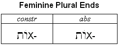 Feminine Plural Construct Forms