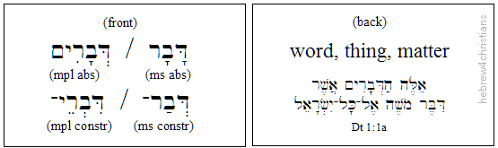 Hebrew Flashcard Sample: