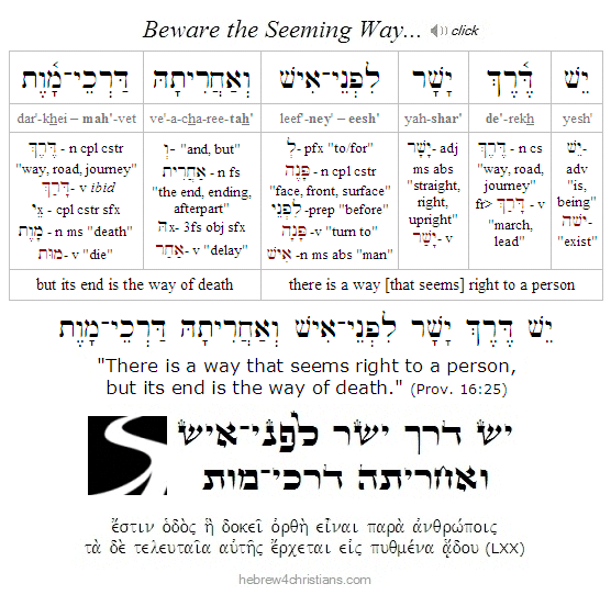 Proverbs 16:25 Hebrew lesson